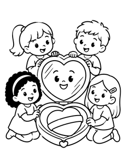 Free printable Kids With Heart Makeup Compact coloring page