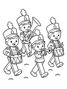 Free printable Kids Marching Band Parade coloring page