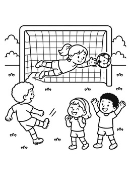 Free printable Kids Playing Soccer In Barcelona coloring page
