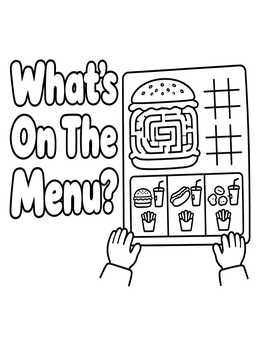 Free printable Kids Restaurant Activity Menu coloring page