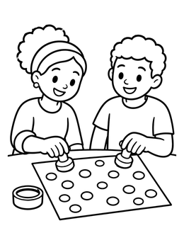 Free printable Kids Stamping Polka Dots coloring page
