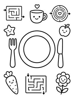 Free printable Kids Table Placemat Activity coloring page