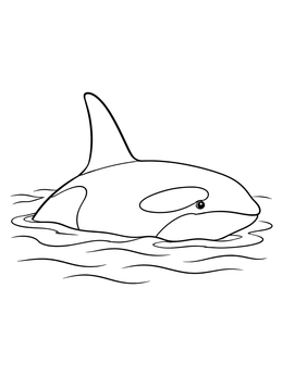 Free printable Orca Surfacing In Gentle Ocean Waves coloring page