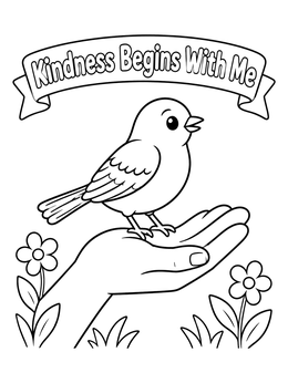 Free printable Kindness Begins With Me Songbird coloring page