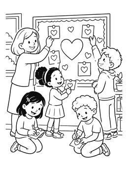 Free printable Kindness Bulletin Board In Classroom coloring page