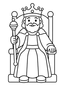 Free printable King Ahasuerus On The Throne coloring page