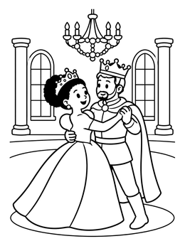 Free printable King And Queen Ballroom Dance coloring page