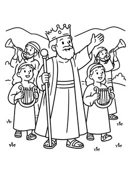 Free printable King Jehoshaphat Leading The Singers coloring page