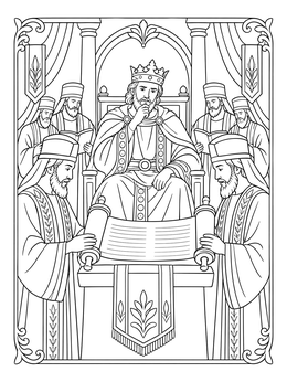 Free printable King Jehoshaphat And The Law Scroll coloring page