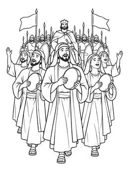 Free printable King Jehoshaphat And The Praising Army coloring page