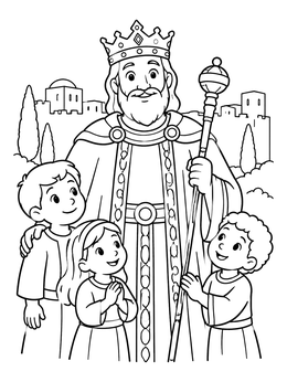 Free printable King Jehoshaphat With Children coloring page
