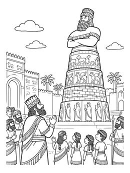 Free printable King Nebuchadnezzar And The Colossal Statue coloring page