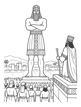 Free printable King Nebuchadnezzar And The Golden Statue coloring page
