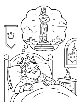 Free printable King Nebuchadnezzar Dreaming Of The Statue coloring page
