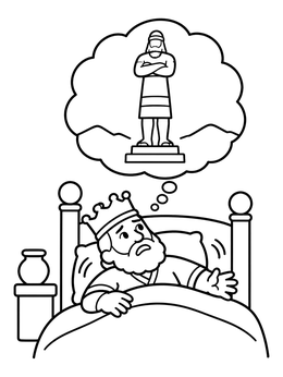 Free printable King Nebuchadnezzar Dreaming Of A Statue coloring page