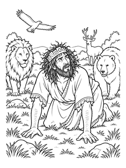Free printable King Nebuchadnezzar In The Wild coloring page