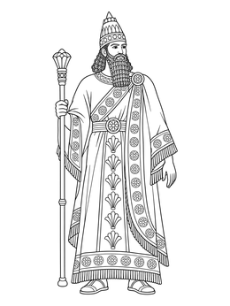 Free printable King Nebuchadnezzar In Royal Regalia coloring page