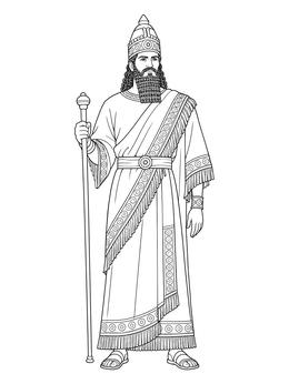 Free printable King Nebuchadnezzar In Royal Robes coloring page