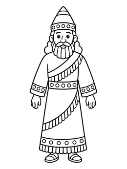 Free printable King Nebuchadnezzar In Royal Robes coloring page