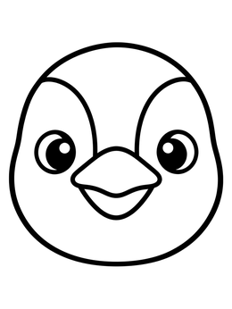Free printable Cute Baby Penguin Face coloring page