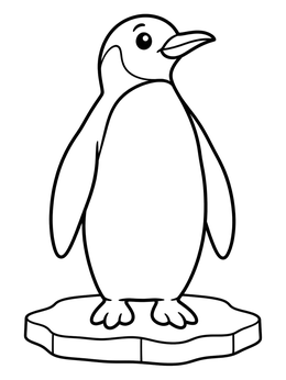 Free printable King Penguin On Ice Floe coloring page