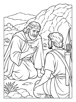 Free printable King Saul Weeping Before David coloring page