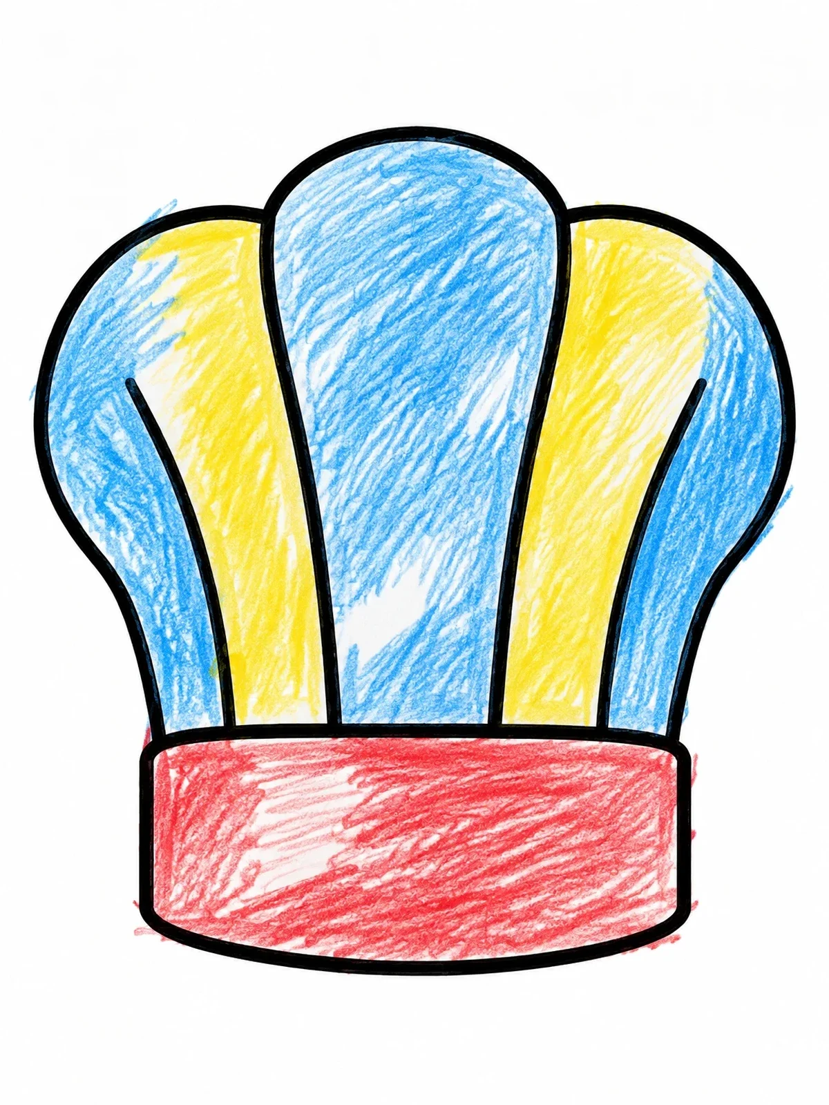Colored example of the Classic White Chef Hat coloring page