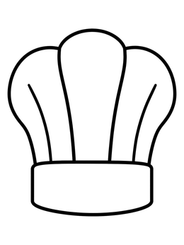 Free printable Classic White Chef Hat coloring page