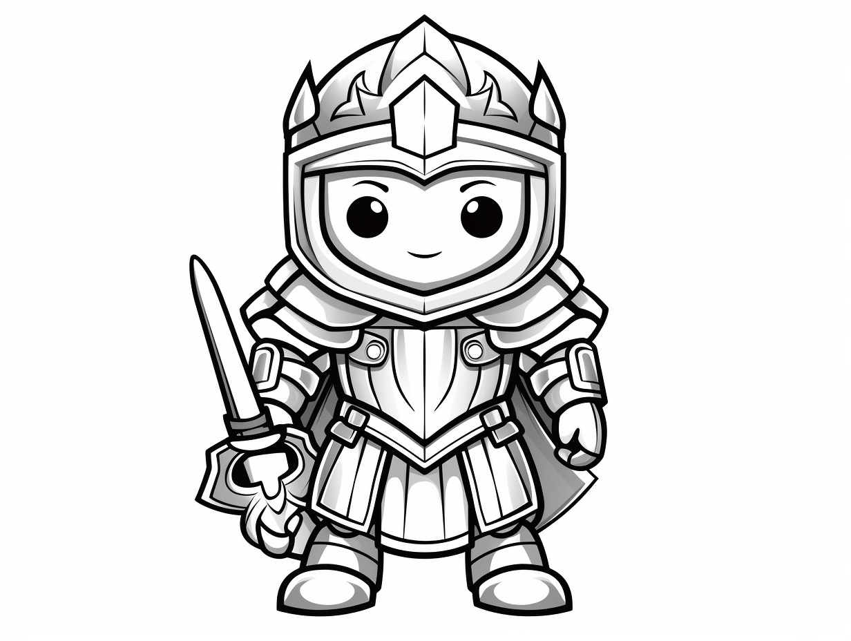 Knightly Coloring Adventure - Coloring Page