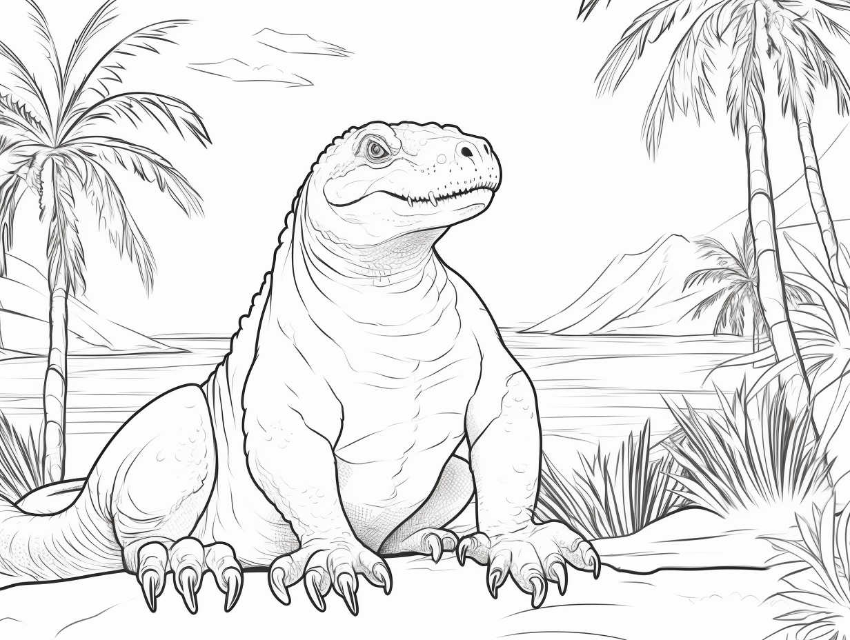 Komodo Dragon Coloring Page For Download - Coloring Page
