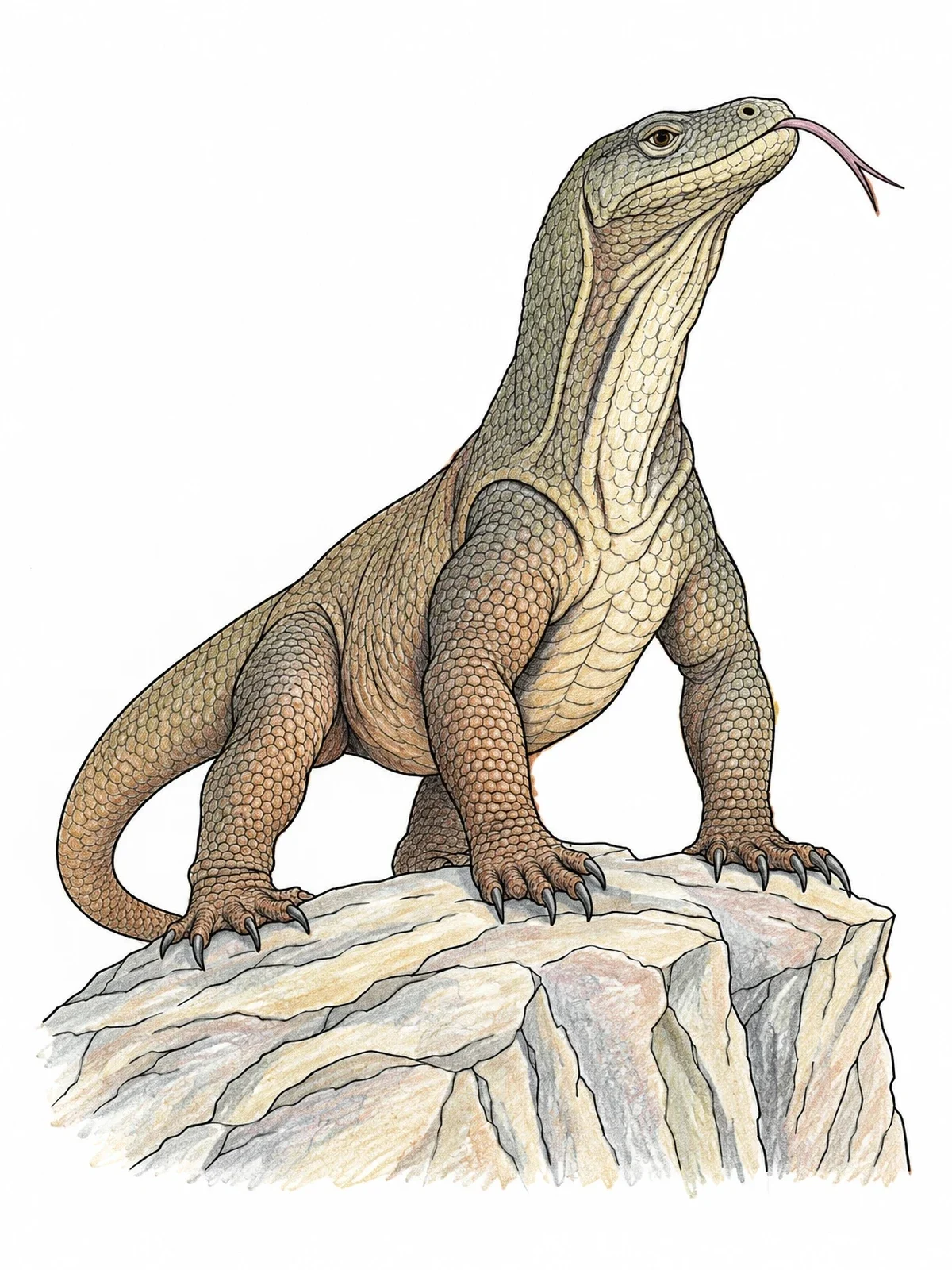 Colored example of the Komodo Dragon On A Rocky Ridge coloring page