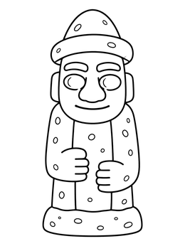 Free printable Cute Dol Hareubang Stone Statue coloring page