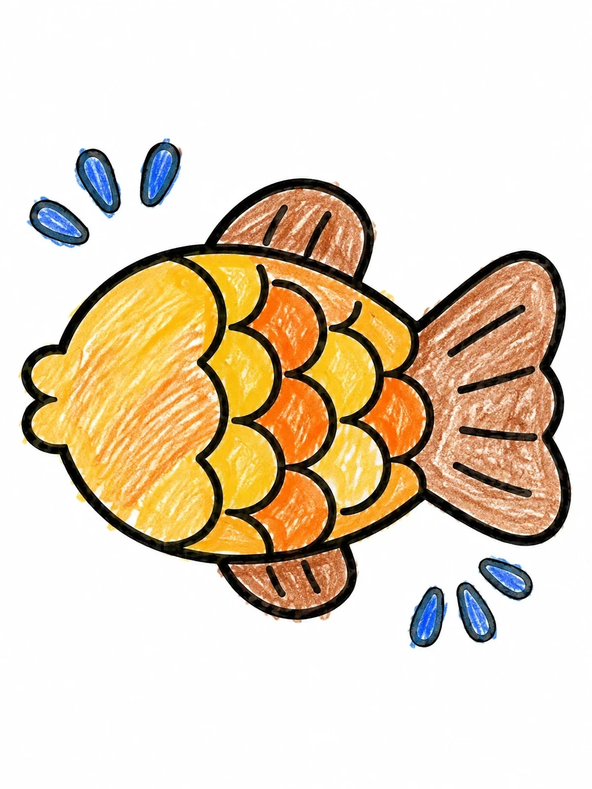 Colored example of the Korean Bungeoppang Fish Pastry coloring page