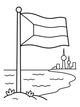 Free printable Kuwait Flag By The Coast coloring page