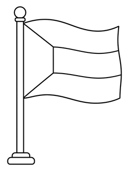 Free printable Kuwait Flag On A Stand coloring page