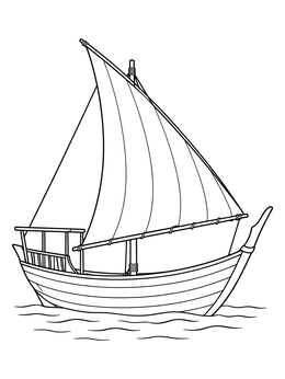 Free printable Traditional Arabian Sailing Dhow coloring page