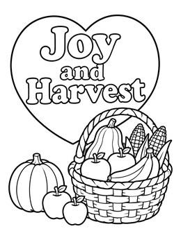 Free printable Harvest Basket Of Joy coloring page
