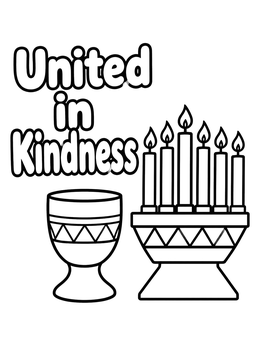 Free printable Kwanzaa Unity Cup And Kinara coloring page