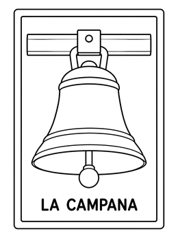 Free printable La Campana Loteria Card coloring page