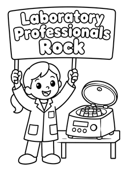 Free printable Young Scientist With Centrifuge Sign coloring page