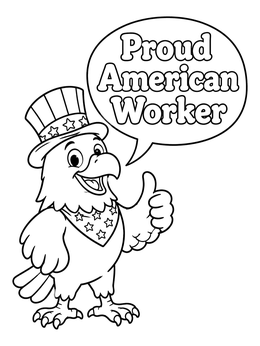 Free printable Proud Bald Eagle Mascot coloring page