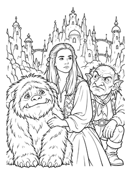 Free printable Fantasy Castle Journey With Friends coloring page