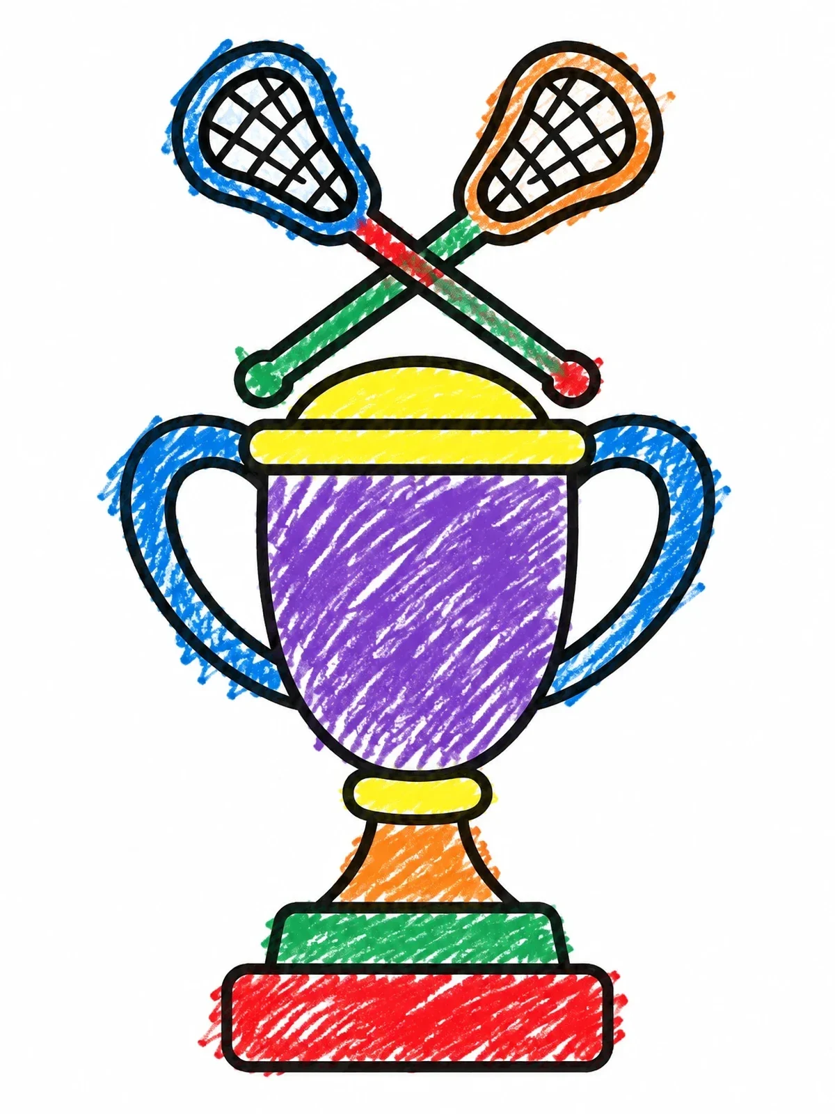 Colored example of the Lacrosse Championship Trophy coloring page