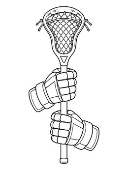 Free printable Lacrosse Stick And Padded Gloves coloring page