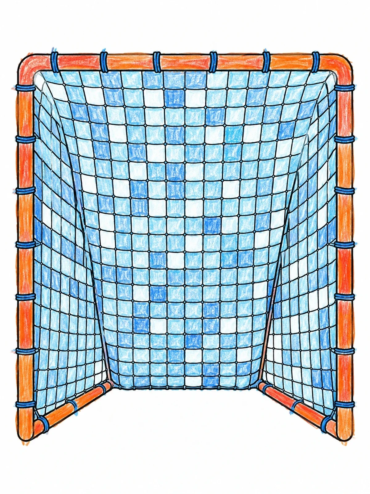 Colored example of the Lacrosse Goal With Mesh Net coloring page