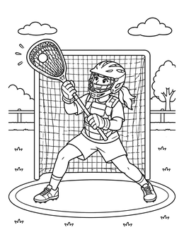 Free printable Lacrosse Goalie Making A Save coloring page