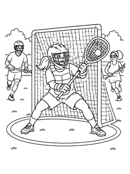 Free printable Lacrosse Goalie Making A Save coloring page