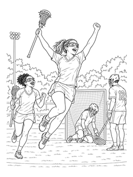 Free printable Lacrosse Goal Celebration On Field coloring page