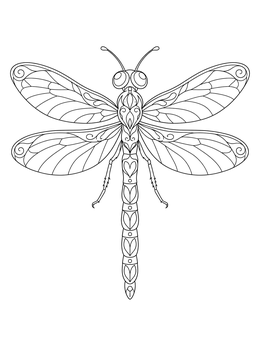 Free printable Intricate Dragonfly With Patterned Wings coloring page