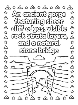 Free printable Ancient Gorge And Natural Stone Bridge coloring page